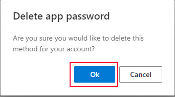 delete app password ok