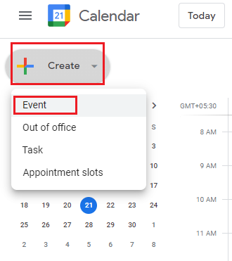 create an event