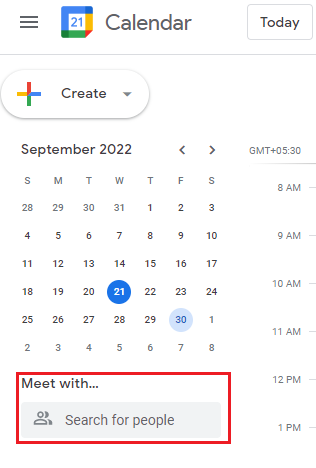 meet with search bar