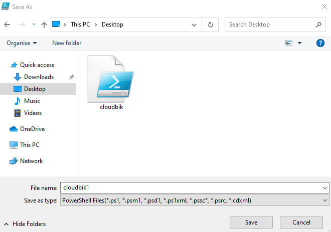 type file name and save