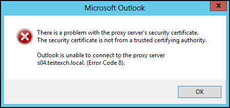 Problem with the Proxy Server’s Security Certificate