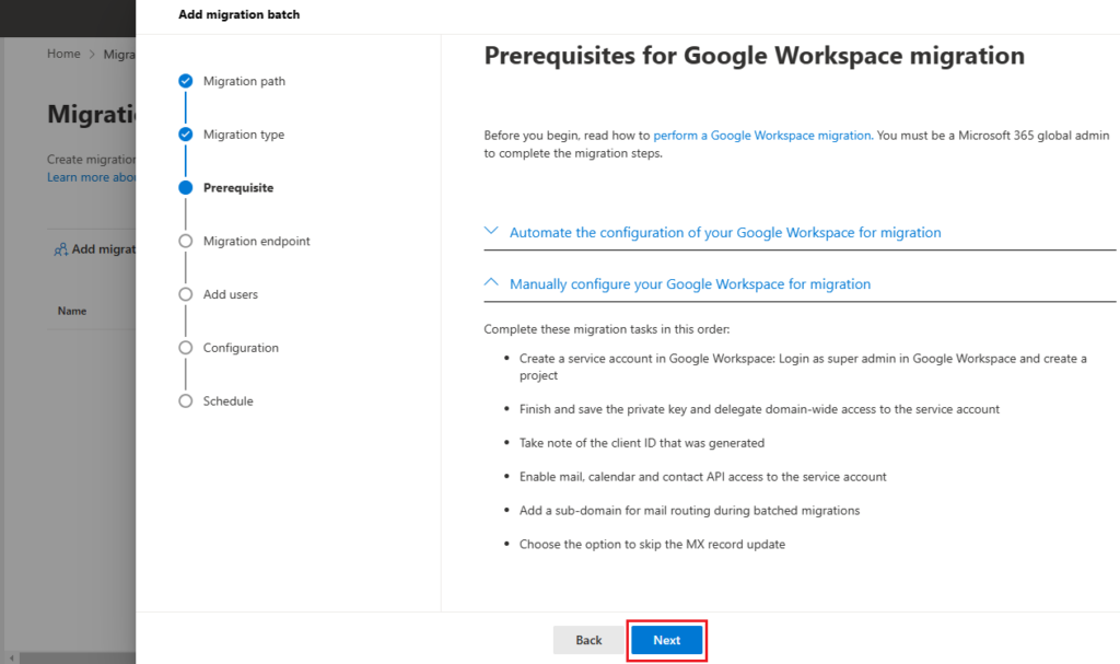 Perform Google Workspace To Microsoft 365 Migration