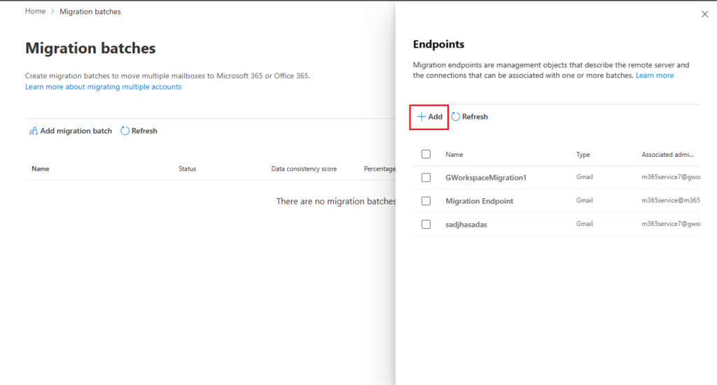 Create Or Delete Migration Endpoint In Microsoft 365 (EAC)