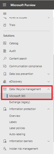 Choose Datalifecycle management