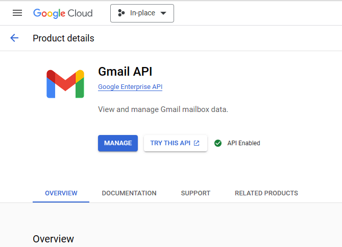 Check and Enable Gmail API