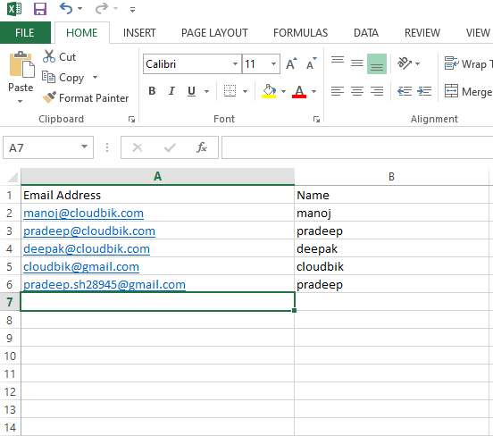 Create Excel Sheet 1