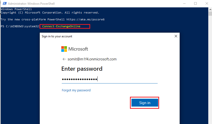 connect to exchange online through powershell