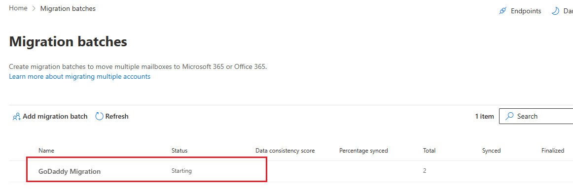 migrate from GoDaddy to Office 365 Started