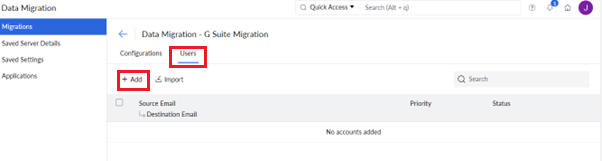 add users to migrate